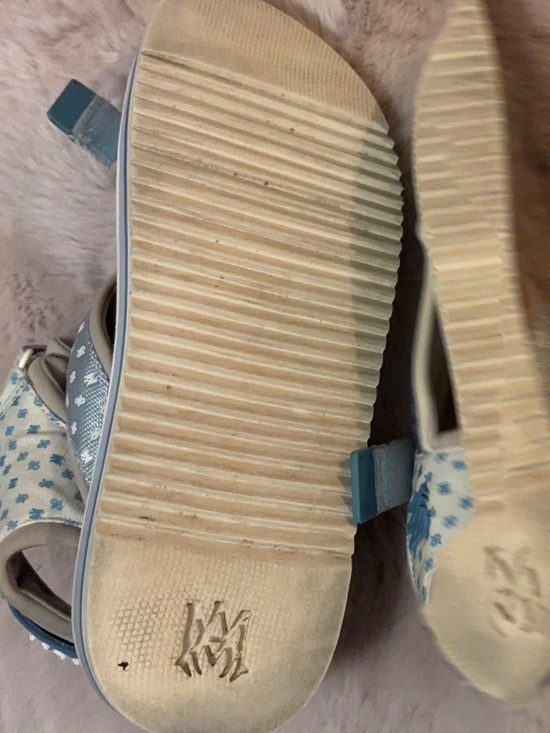 Amiri MA Paisley Sandals Light Blue/Beige Open Toe Sz 10 main image 8